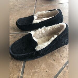 UGG Ansley Milky Way Slippers in black suede with sparkles